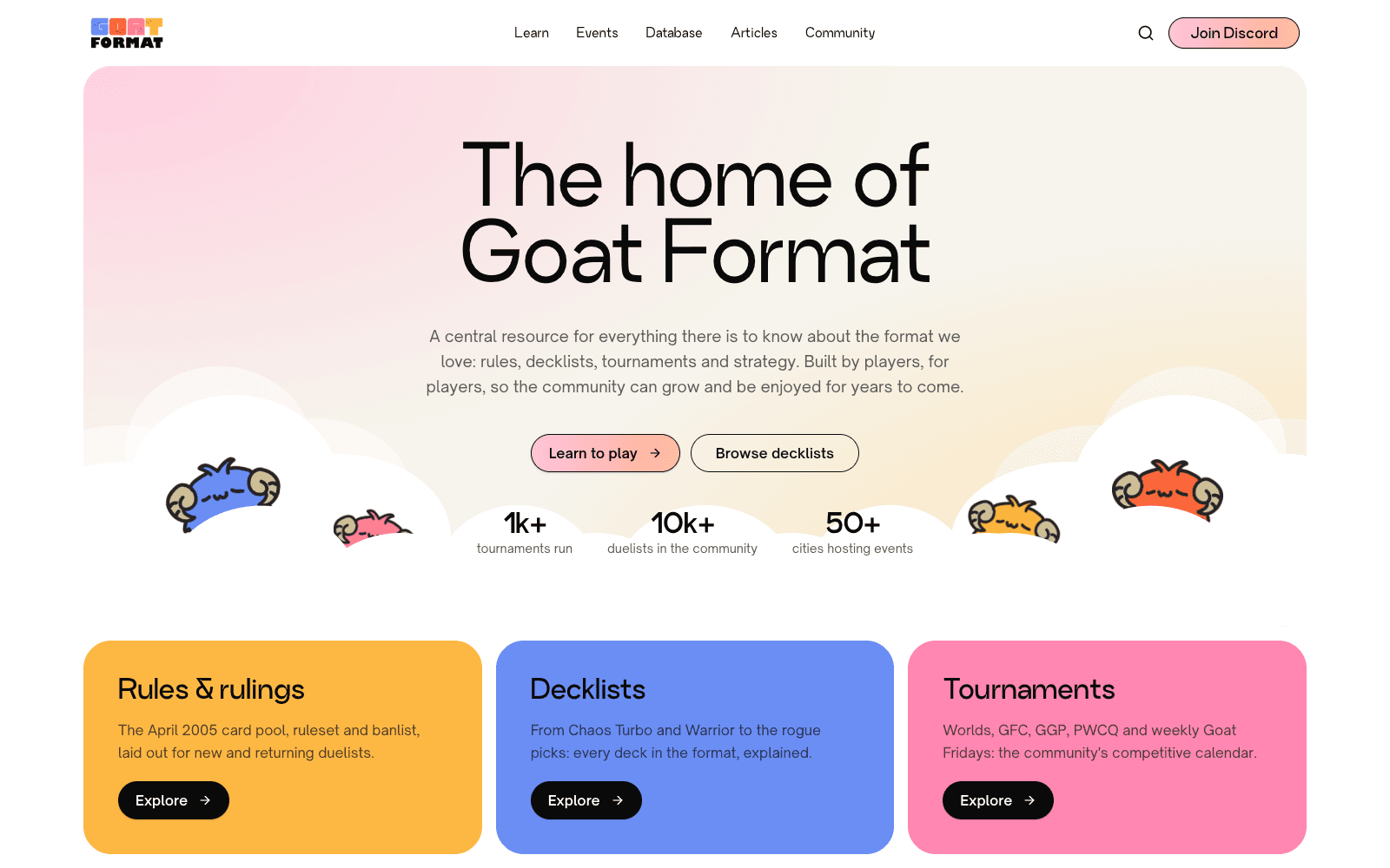 The Goat Format homepage