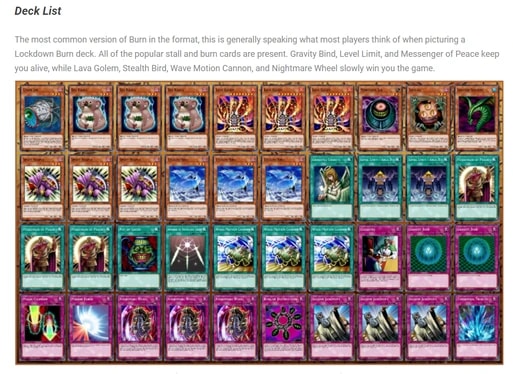 burn deck list ss